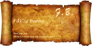 Fáy Barna névjegykártya